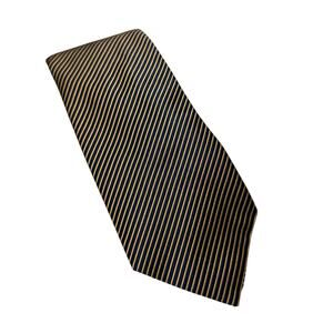 DUNHILL Navy Blue Yellow Diagonal Stripe Tie 100% Silk Made in England